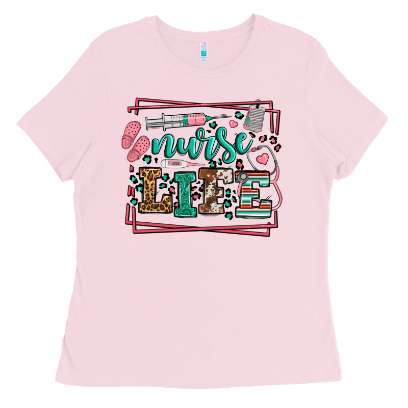 Nurse Life Leopard Frame Ladies Tee by LillyAllenDesigns | Teevron