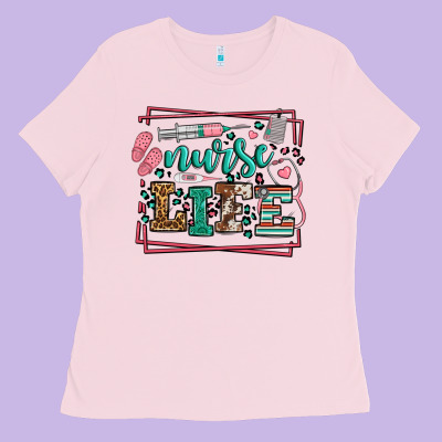 Nurse Life Leopard Frame Ladies Tee Designed By Lillyallendesigns