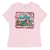 Bubblegum Pink Nurse life leopard frame Ladies Tee - LillyAllenDesigns