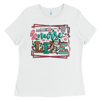 White Nurse life leopard frame Ladies Tee - LillyAllenDesigns