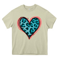 Mossy Blue Leopard Heart Heavy Core Tee - Jasminsmagicworld