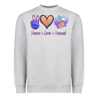 Heather Grey Peace Love Dental Heavyweight Sweatshirt - Jasminsmagicworld