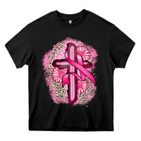 Black breast cancer cross Heavy Core Tee - FaDigitalArtStudio