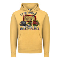 Vintage Mustard i'm just a woman who loves her hockey player Vintage Hoodie - SublimationCraftShop