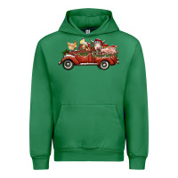 Emerald christmas truck with farm animals Urban Hoodie - RanaPortraitStore