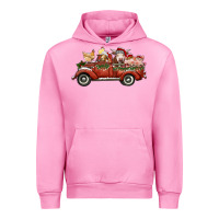Fuchsia Pink christmas truck with farm animals Urban Hoodie - RanaPortraitStore