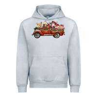 Heather Grey christmas truck with farm animals Urban Hoodie - RanaPortraitStore