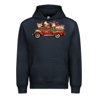 Navy christmas truck with farm animals Urban Hoodie - RanaPortraitStore