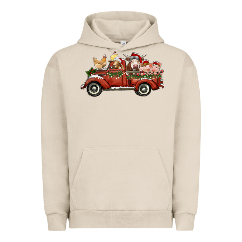 Christmas Truck With Farm Animals Urban Hoodie by RanaPortraitStore | Teevron