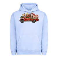 Pigment Grape Ice christmas truck with farm animals Urban Hoodie - RanaPortraitStore