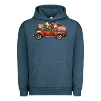 Pigment Midnight Navy christmas truck with farm animals Urban Hoodie - RanaPortraitStore