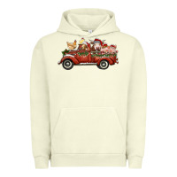 Pigment Pistachio christmas truck with farm animals Urban Hoodie - RanaPortraitStore