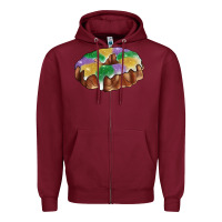 Burgundy Mardi gras king cake Zipper Hoodie - RanaPortraitStore