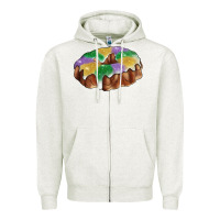 Oatmeal Heather Mardi gras king cake Zipper Hoodie - RanaPortraitStore