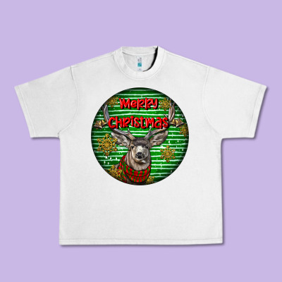 Mule Buck Deer Head Christmas Urban Heavy Tee Designed By Lillyallendesigns