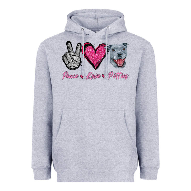 Peace Love Pitties Heavyweight Hoodie by Jasminsmagicworld | Teevron