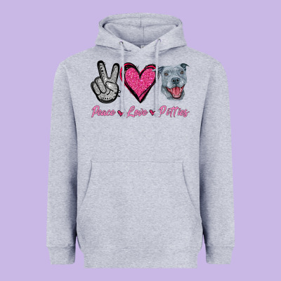 Peace Love Pitties Heavyweight Hoodie Designed By Jasminsmagicworld