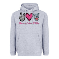 Heather Grey Peace Love Pitties Heavyweight Hoodie - Jasminsmagicworld