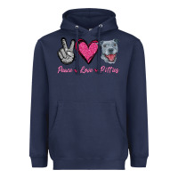 Navy Peace Love Pitties Heavyweight Hoodie - Jasminsmagicworld