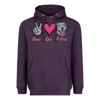 Plum Peace Love Pitties Heavyweight Hoodie - Jasminsmagicworld