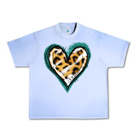 Grape Ice Glitter Leopard Heart Urban Heavy Tee - Jasminsmagicworld
