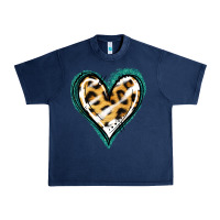 Navy Glitter Leopard Heart Urban Heavy Tee - Jasminsmagicworld