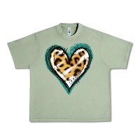 Oil Green Glitter Leopard Heart Urban Heavy Tee - Jasminsmagicworld