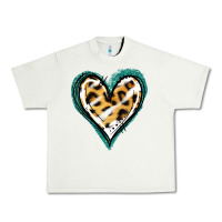 Pistachio Glitter Leopard Heart Urban Heavy Tee - Jasminsmagicworld