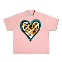 Salmon Glitter Leopard Heart Urban Heavy Tee - Jasminsmagicworld