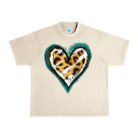 Sandshell Glitter Leopard Heart Urban Heavy Tee - Jasminsmagicworld