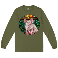 Army Green christmas pig Long Sleeve Tee - LillyAllenDesigns