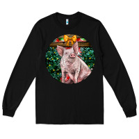 Black christmas pig Long Sleeve Tee - LillyAllenDesigns