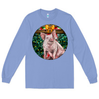 Colony Blue christmas pig Long Sleeve Tee - LillyAllenDesigns