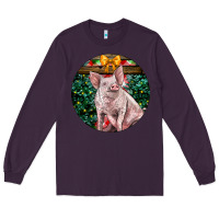 Plum christmas pig Long Sleeve Tee - LillyAllenDesigns