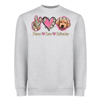 Heather Grey Peace Love Labrador Heavyweight Sweatshirt - Jasminsmagicworld