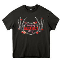 Asphalt Happy Valentine's Day skeleton hands Heavy Core Tee - FaDigitalArtStudio