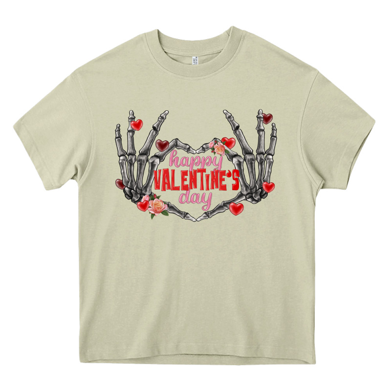 Happy Valentine's Day Skeleton Hands Heavy Core Tee by FaDigitalArtStudio | Teevron