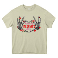 Mossy Happy Valentine's Day skeleton hands Heavy Core Tee - FaDigitalArtStudio
