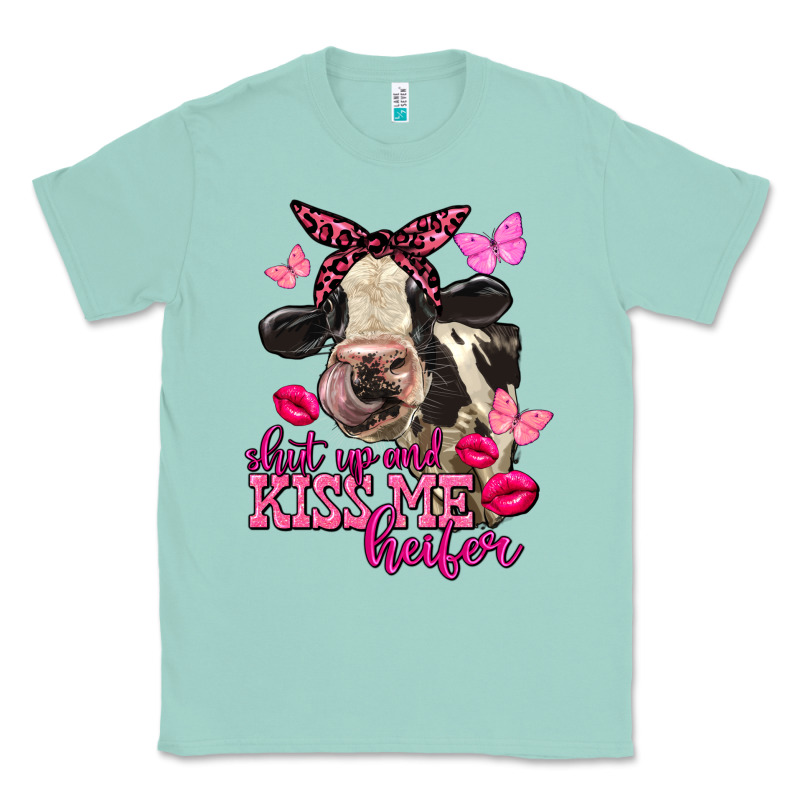 Valentine's Day Shut Up And Kiss Me Holstein Cow Classic Tee by FaDigitalArtStudio | Teevron