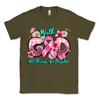Army Green with god all things are possible Classic Tee - BarkalooDesign