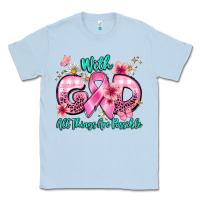Dusty Blue with god all things are possible Classic Tee - BarkalooDesign