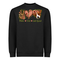 Black Peace Love Jack Russel Heavyweight Sweatshirt - Jasminsmagicworld