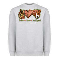 Heather Grey Peace Love Jack Russel Heavyweight Sweatshirt - Jasminsmagicworld