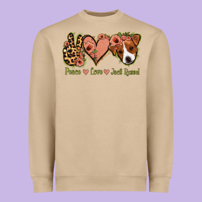 Peace Love Jack Russel Heavyweight Sweatshirt Designed By Jasminsmagicworld