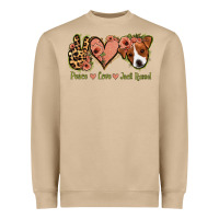 Mushroom Peace Love Jack Russel Heavyweight Sweatshirt - Jasminsmagicworld