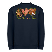 Navy Peace Love Jack Russel Heavyweight Sweatshirt - Jasminsmagicworld