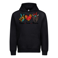 Black peace love bison Urban Hoodie - RanaPortraitStore