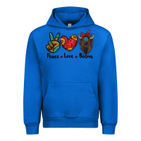 Cobalt peace love bison Urban Hoodie - RanaPortraitStore