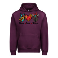 Mauve Wine peace love bison Urban Hoodie - RanaPortraitStore