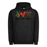 Pigment Black peace love bison Urban Hoodie - RanaPortraitStore